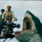 Steven Spielberg sul set de "Lo squalo" ("Jaws"), 1975