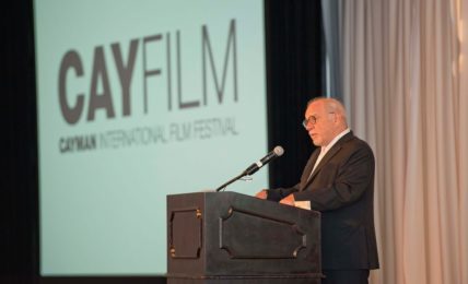 Paul Schrader at CayFilm 2015 accepting a lifetime achievement award
